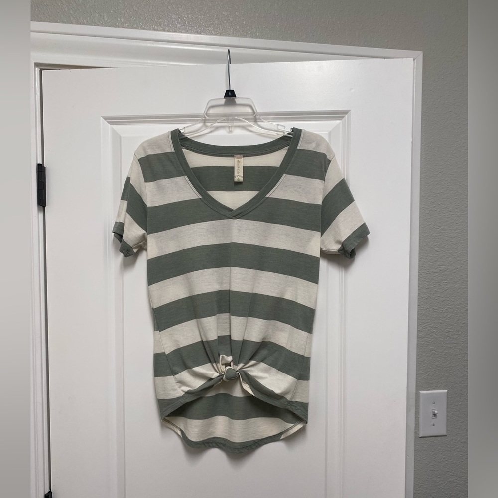 Altar’d State green stripe shirt size small